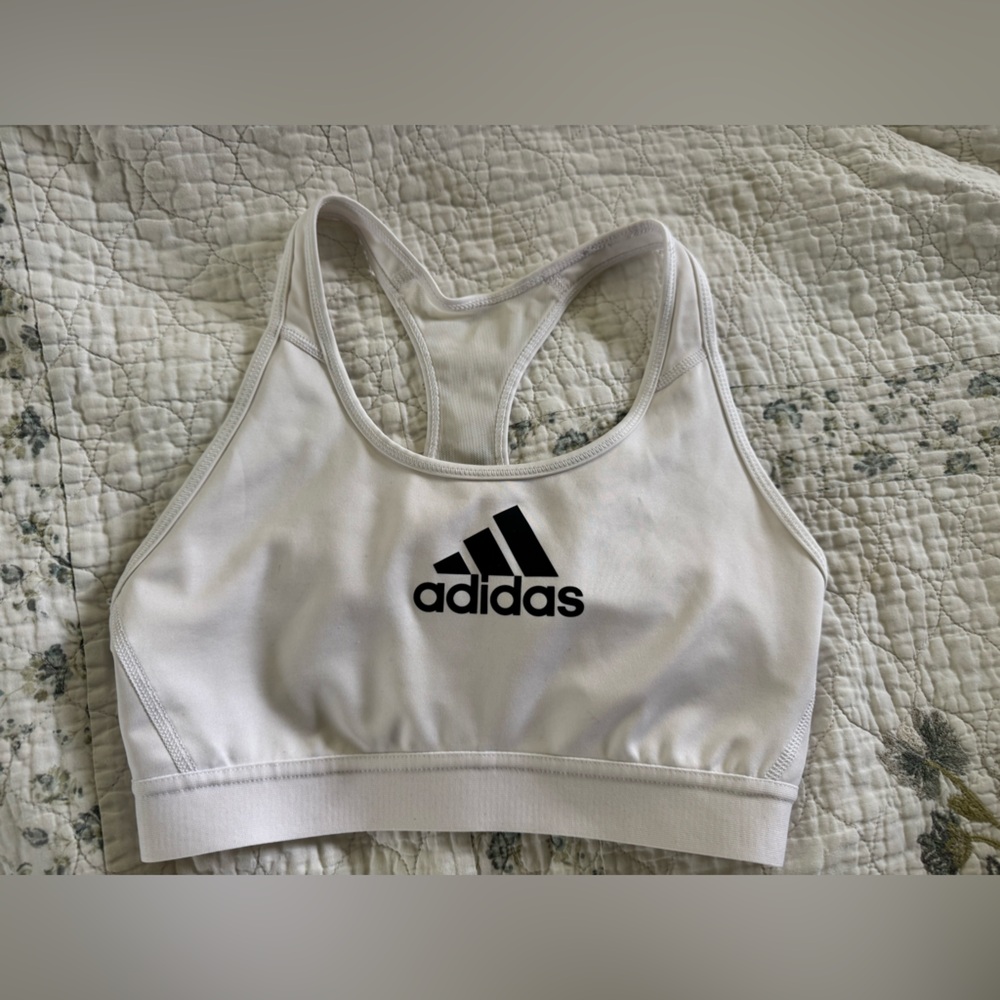 Adidas White Sports Bra